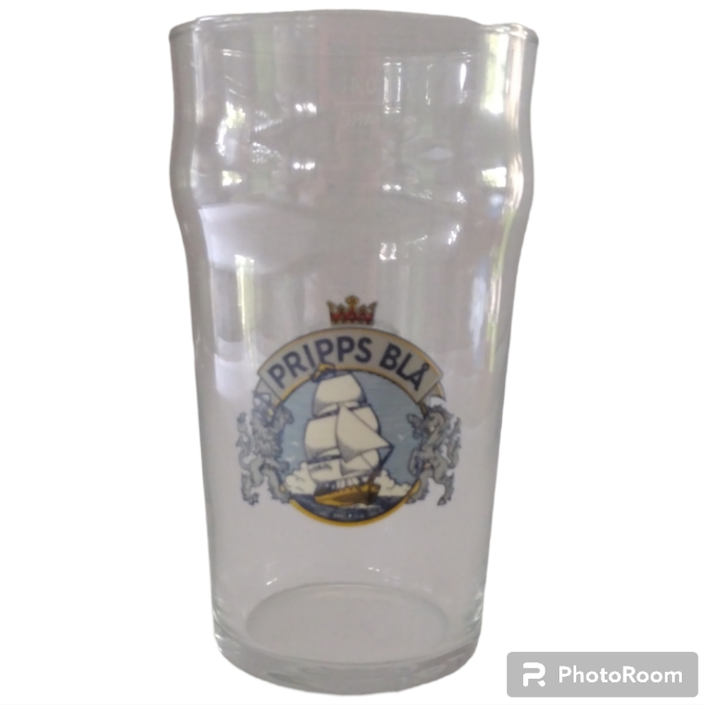 Pripps Bla Beer Glass Mug | Brewery Sweden | Pub Bar Party Glass Collectible